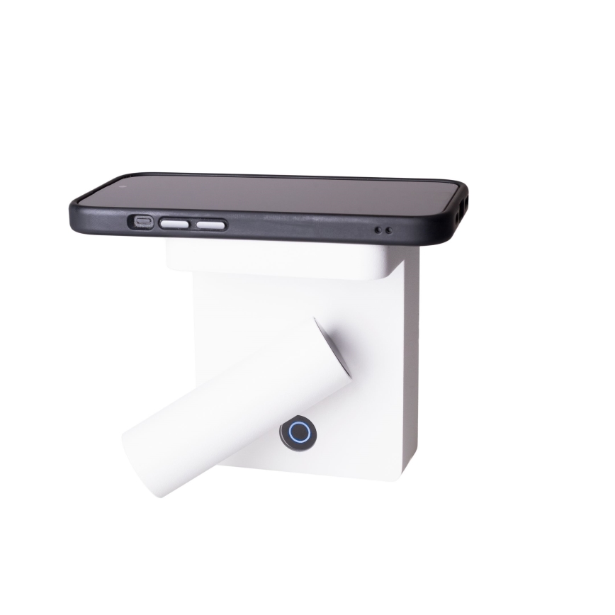 MAXLIGHT W0373 - Foco LED de pared con carga inalámbrica LOFER LED/7W/230V blanco