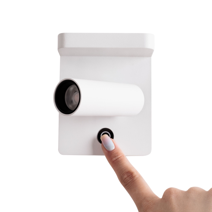 MAXLIGHT W0373 - Foco LED de pared con carga inalámbrica LOFER LED/7W/230V blanco
