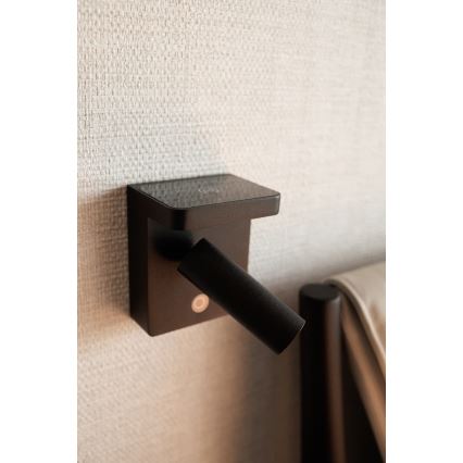 MAXLIGHT W0374 - Foco LED de pared con carga inalámbrica LOFER LED/7W/230V negro