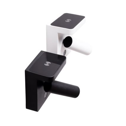 MAXLIGHT W0374 - Foco LED de pared con carga inalámbrica LOFER LED/7W/230V negro