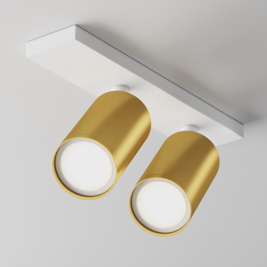 Maytoni C051CL-U-2WMG - Foco FOCUS 2xGU10/10W/230V dorado/blanco