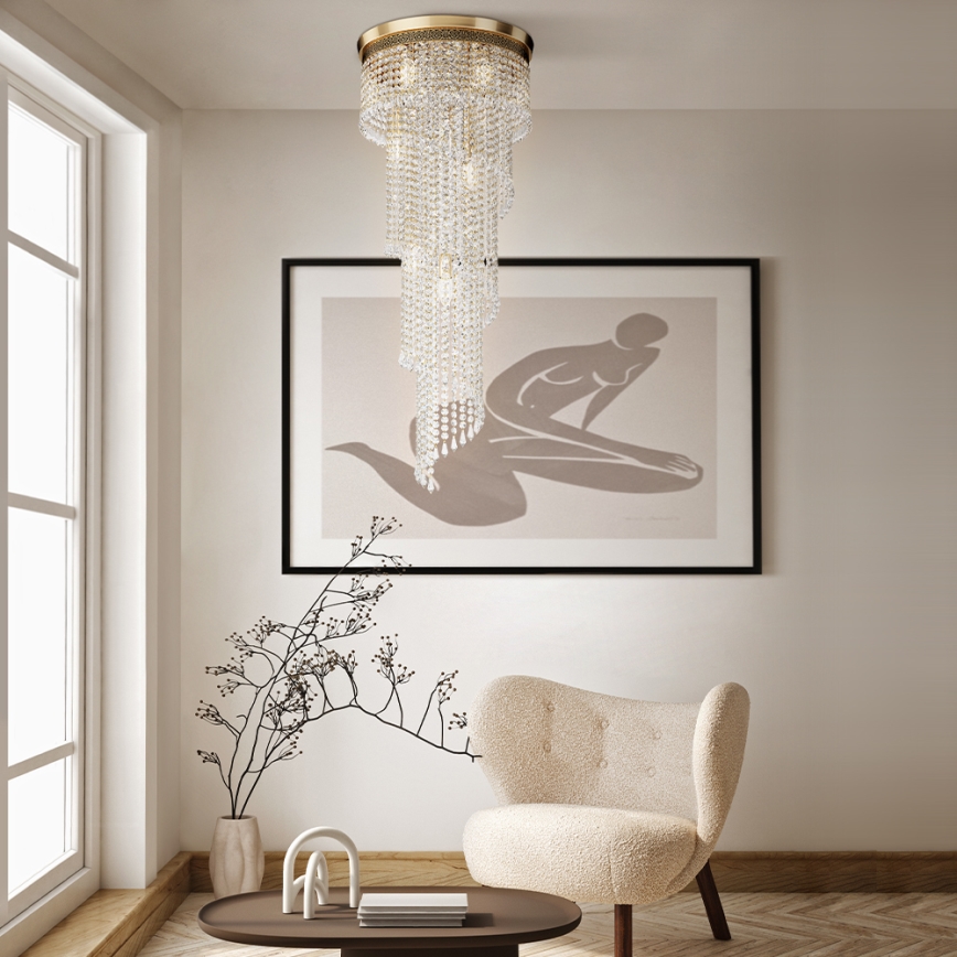 Maytoni DIA522-CL-12-G - Plafón CASCADE 12xE14/60W/230V