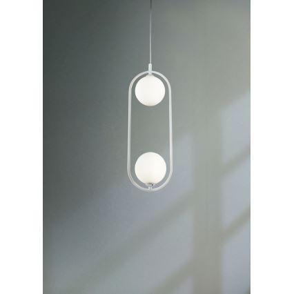 Maytoni MOD013PL-02W - Lámpara colgante RING 2xG9/25W/230V blanco