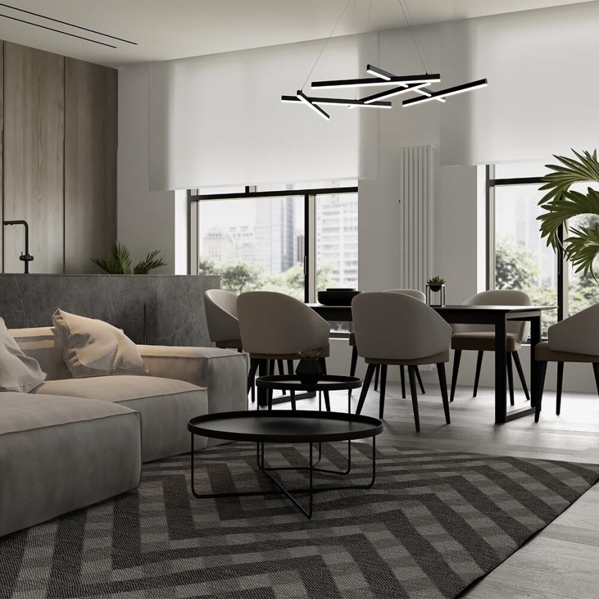 Maytoni MOD016PL-L75B - Lámpara LED colgante LINE LED/79W/230V negro