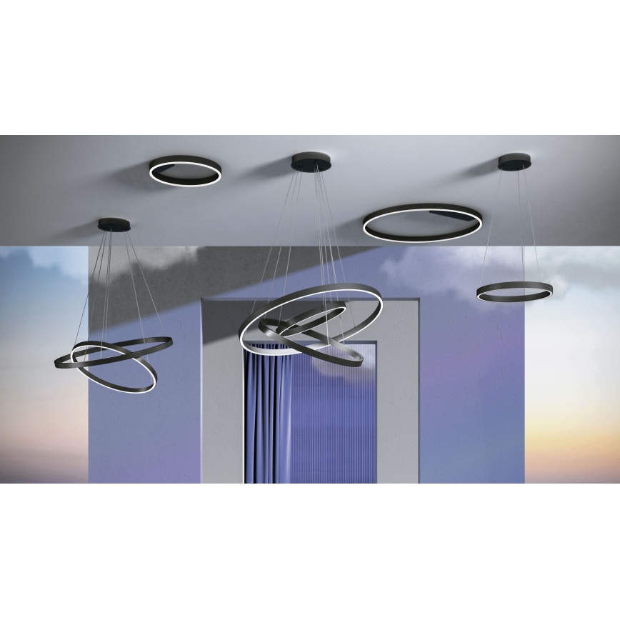 Maytoni MOD058PL-L22B3K - Lámpara LED colgante RIM LED/25W/230V 3000K diá. 40 cm negro