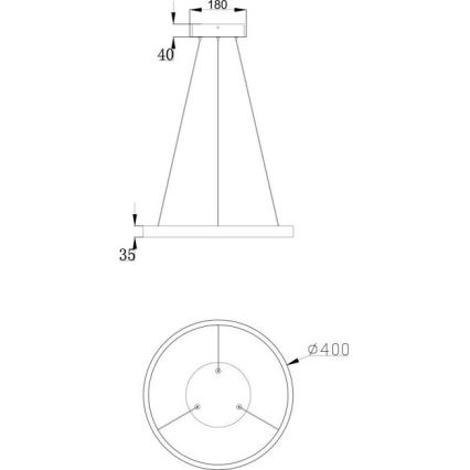 Maytoni MOD058PL-L22B3K - Lámpara LED colgante RIM LED/25W/230V 3000K diá. 40 cm negro
