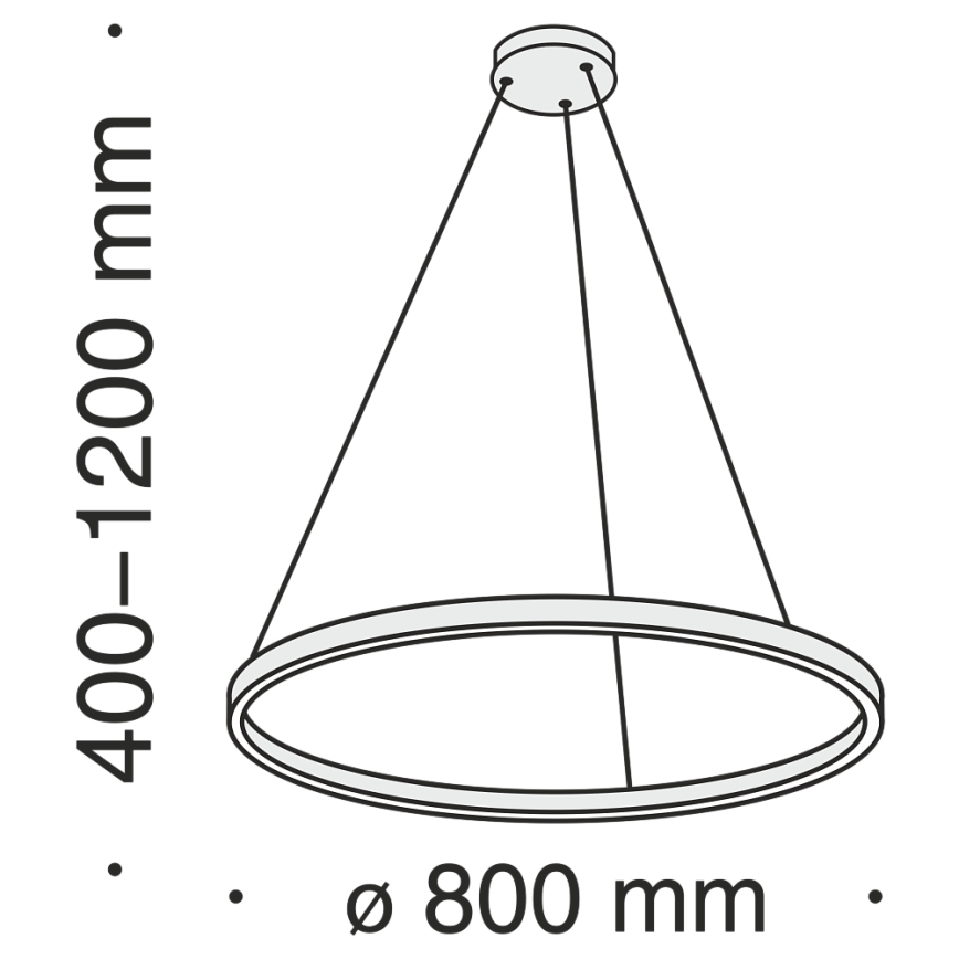 Maytoni MOD058PL-L42B3K - Lámpara LED colgante RIM LED/51W/230V 3000K diá. 80 cm negro