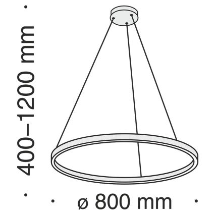Maytoni MOD058PL-L42B4K - Lámpara LED colgante RIM LED/51W/230V 4000K diá. 80 cm negro