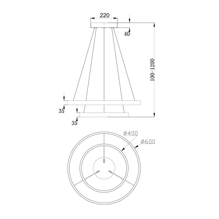 Maytoni MOD058PL-L55BS3K - Lámpara LED colgante RIM LED/61W/230V 3000K diá. 60 cm dorado