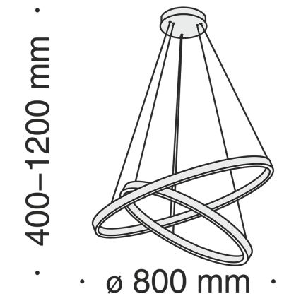 Maytoni MOD058PL-L74BS3K - Lámpara LED colgante RIM LED/88W/230V 3000K diá. 80 cm dorado