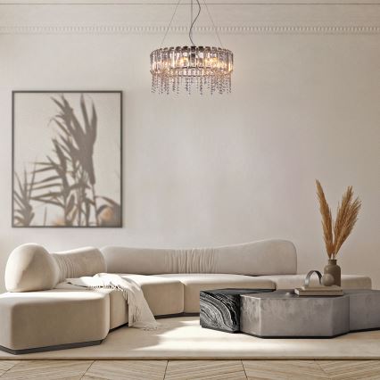 Maytoni MOD097PL-08CH - Lámpara colgante HAIL 8xE14/40W/230V diá. 60,5 cm cromo brillante
