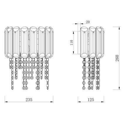 Maytoni MOD097WL-02CH - Aplique HAIL 2xE14/40W/230V cromo brillante