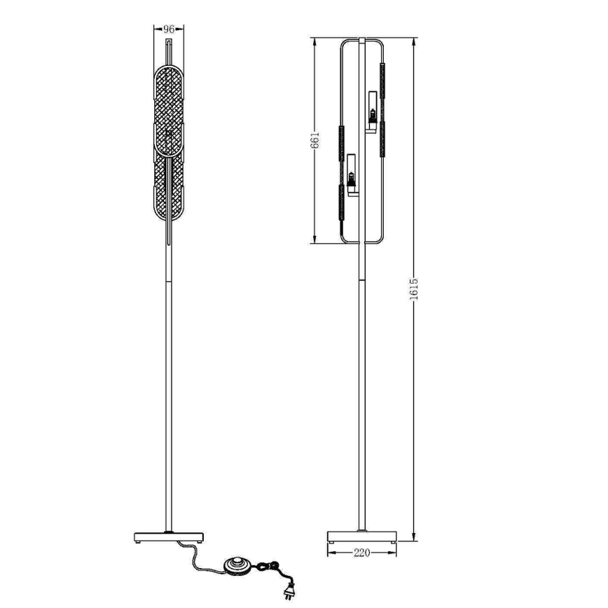 Maytoni MOD099FL-02G - Lámpara de pie MARMO 2xG9/40W/230V