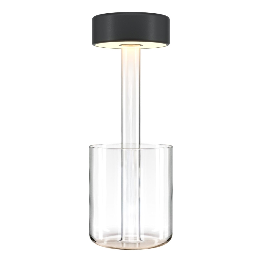 Maytoni MOD229TL-L3B3K1 - Lámpara de mesa portátil recargable LED regulable LED/3W/5V 2200-4000K 2000 mAh negra/transparente