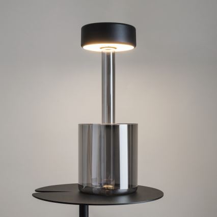 Maytoni MOD229TL-L3B3K3 - Lámpara de mesa portátil recargable LED regulable LED/3W/5V 2200-4000K 2000 mAh negro/gris