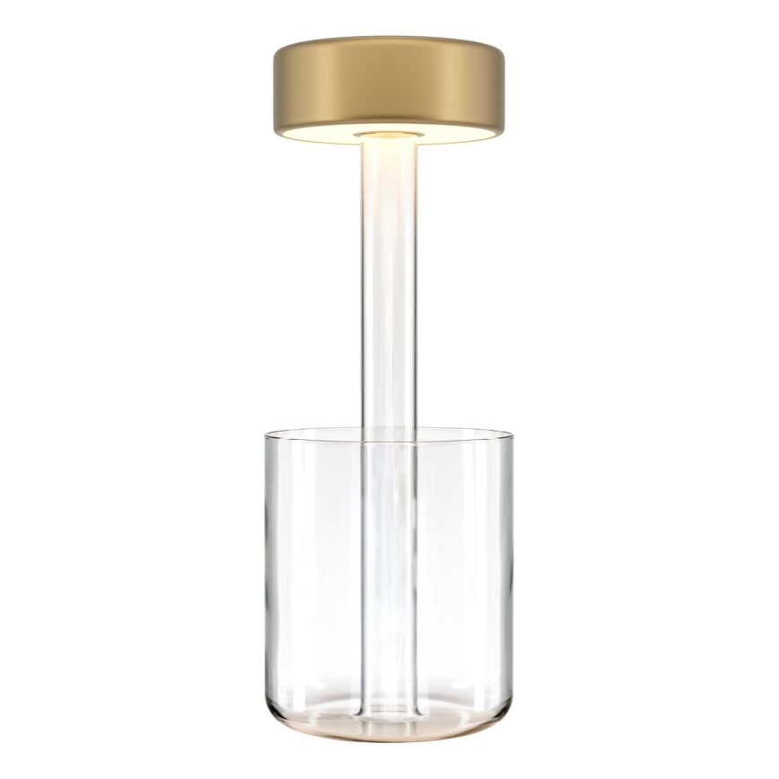 Maytoni MOD229TL-L3G3K1 - Lámpara de mesa portátil LED recargable y regulable LED/3W/5V 2200-4000K dorado/transparente