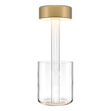 Maytoni MOD229TL-L3G3K1 - Lámpara de mesa portátil recargable LED regulable LED/3W/5V 2200-4000K 2000 mAh dorado/transparente