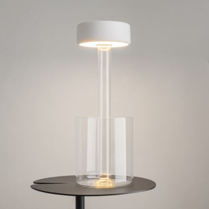 Maytoni MOD229TL-L3W3K1 - Lámpara de mesa portátil recargable LED regulable LED/3W/5V 2200-4000K 2000 mAh blanca/transparente