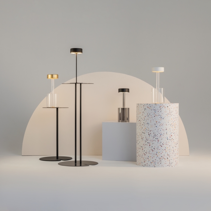 Maytoni MOD229TL-L3W3K1 - Lámpara de mesa portátil recargable LED regulable LED/3W/5V 2200-4000K 2000 mAh blanca/transparente