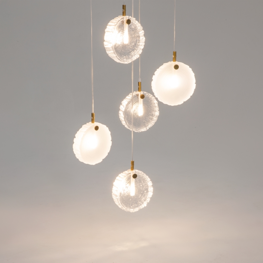 Maytoni MOD254PL-05BS - Lámpara colgante FROZEN 5xG4/28W/230V latón