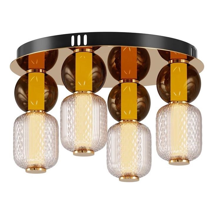 Maytoni MOD273CL-L60G3K - Plafón LED DROP 4xLED/15W/230V diá. 43 cm dorado