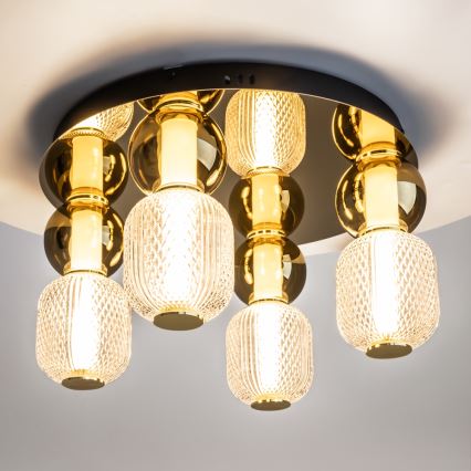 Maytoni MOD273CL-L60G3K - Plafón LED DROP 4xLED/15W/230V diá. 43 cm dorado