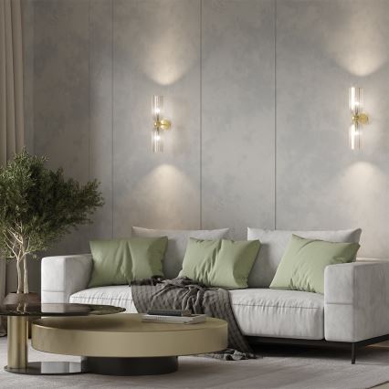 Maytoni MOD302WL-02CG - Aplique ANTIC 2xE14/40W/230V dorado/beige