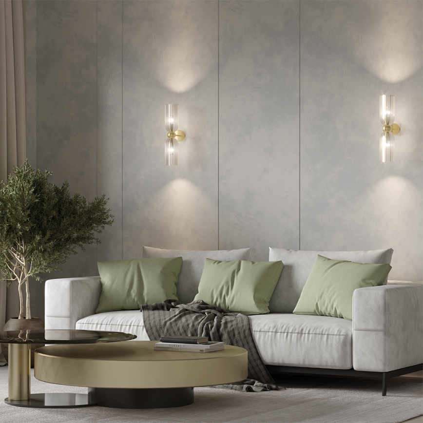 Maytoni MOD302WL-02CG - Aplique ANTIC 2xE14/40W/230V dorado/beige