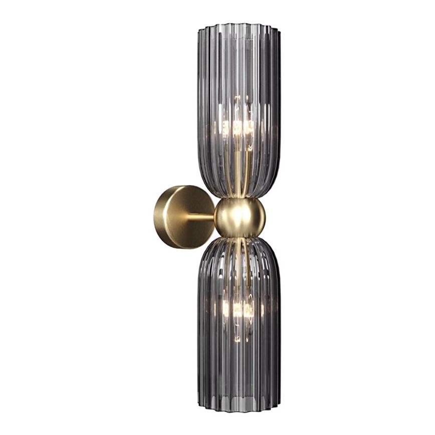 Maytoni MOD302WL-02GR - Aplique ANTIC 2xE14/40W/230V dorado/gris