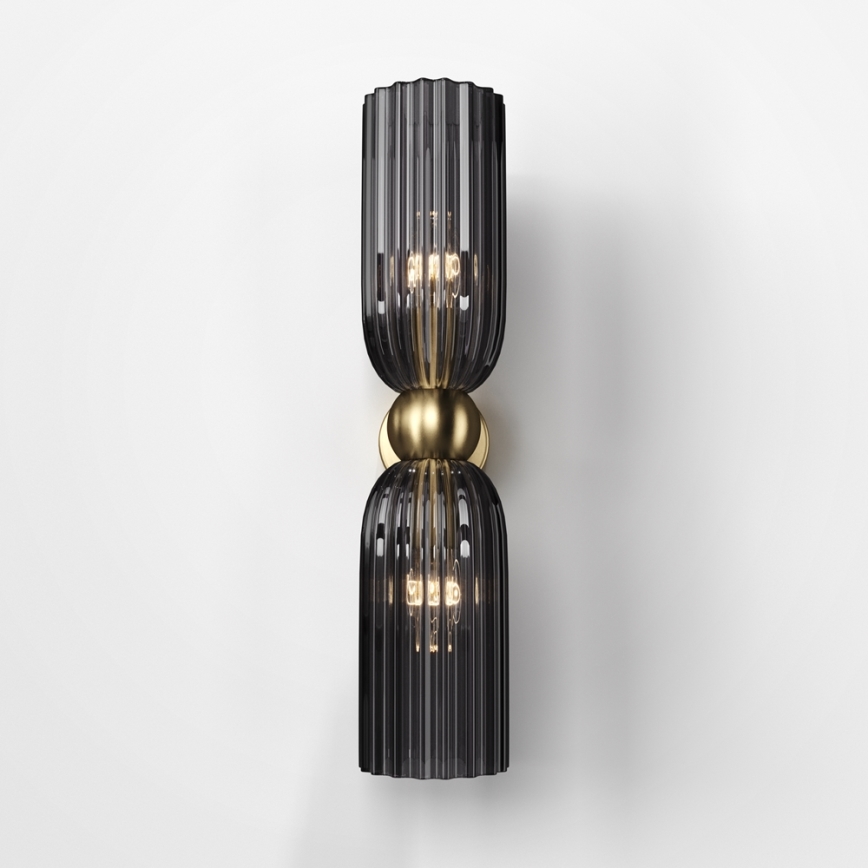 Maytoni MOD302WL-02GR - Aplique ANTIC 2xE14/40W/230V dorado/gris