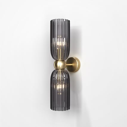 Maytoni MOD302WL-02GR - Aplique ANTIC 2xE14/40W/230V dorado/gris