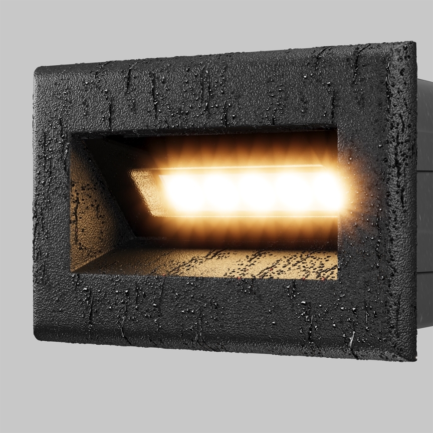 Maytoni O045SL-L3B3K - Lámpara empotrable de exterior LED BOSCA LED/3W/230V 3000K IP65 negro