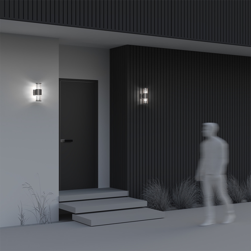 Maytoni O576WL-02GR - Aplique de exterior BRONX 2xE27/60W/230V IP54 antracita