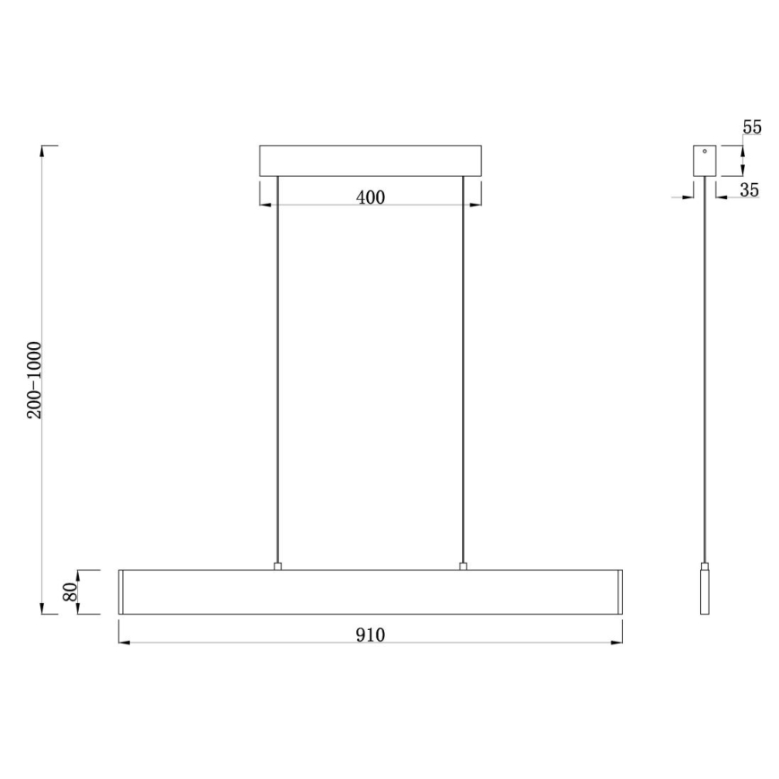 Maytoni P010PL-L23B4K - Lámpara LED colgante STEP LED/23W/230V 4000K 91 cm negro
