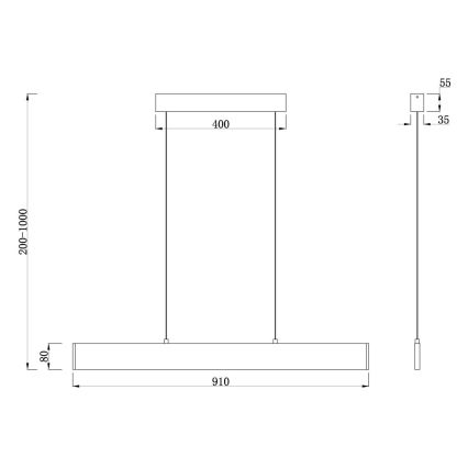 Maytoni P010PL-L23G3K - Lámpara LED colgante STEP LED/23W/230V 3000K 91 cm dorado