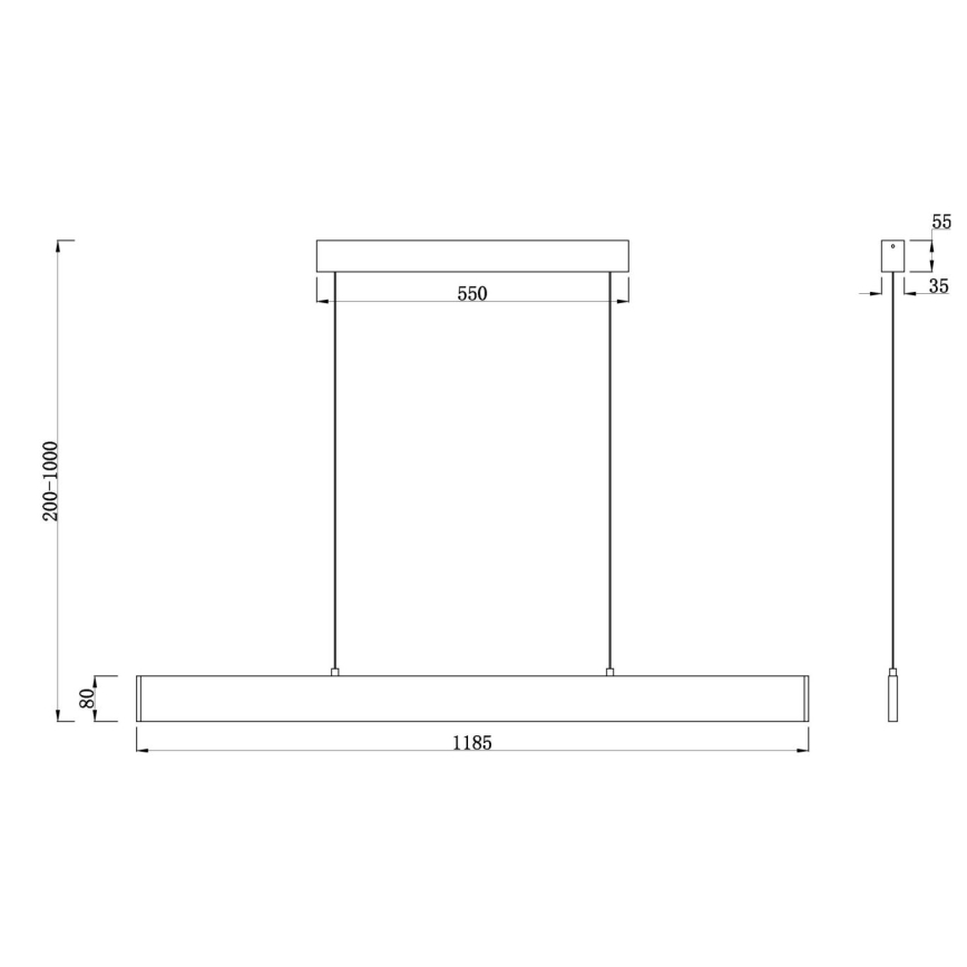 Maytoni P010PL-L30B4K - Lámpara LED colgante STEP LED/30W/230V 4000K 118,5 cm negro
