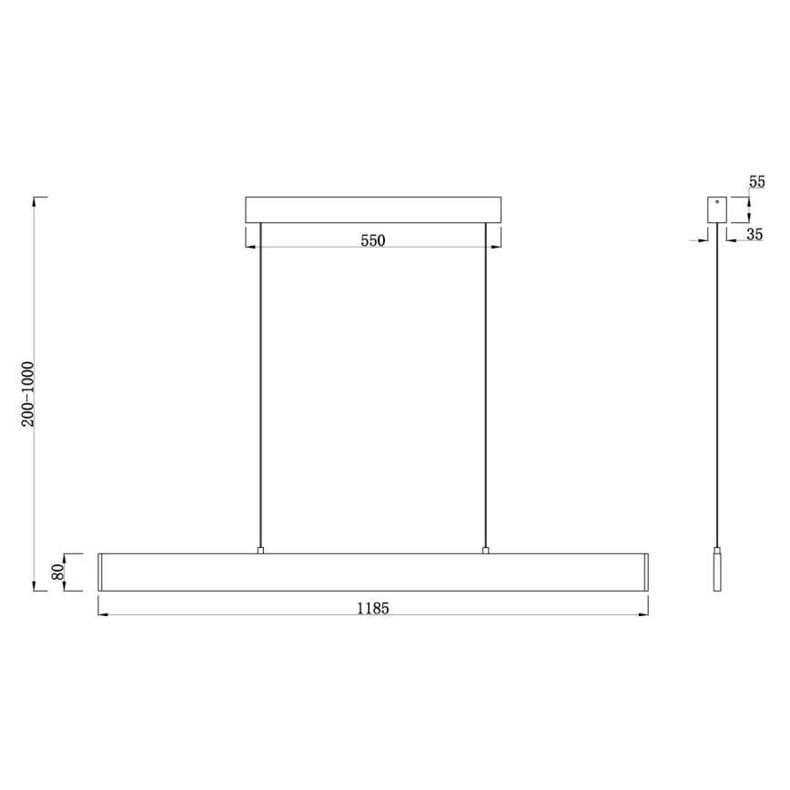 Maytoni P010PL-L30W4K - Lámpara LED colgante STEP LED/30W/230V 4000K 118,5 cm blanco