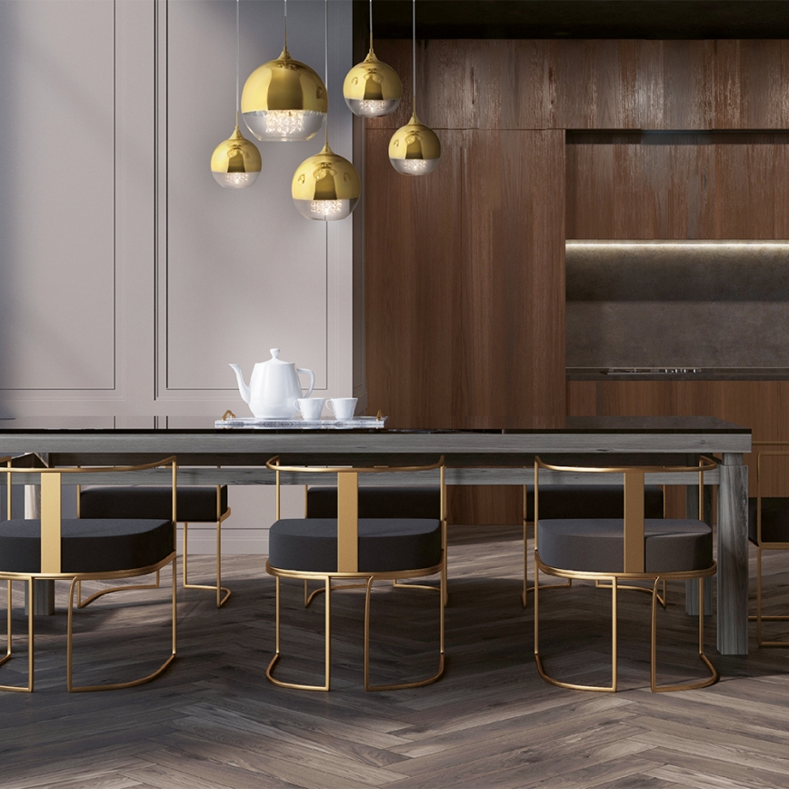 Maytoni P140-PL-170-5-G - Lámpara colgante FERMI 5xE27/60W/230V dorado