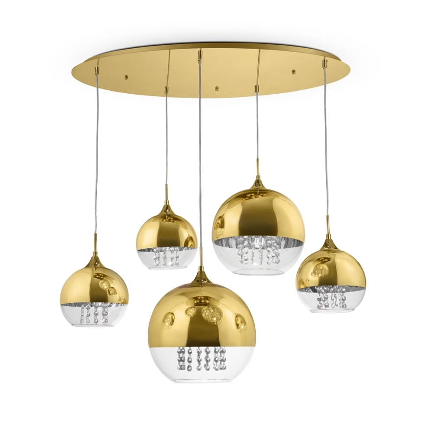 Maytoni P140-PL-170-5-G - Lámpara colgante FERMI 5xE27/60W/230V dorado
