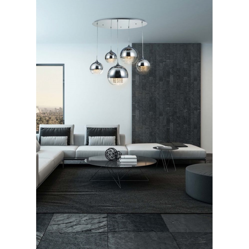 Maytoni P140-PL-170-5-N - Lámpara colgante FERMI 5xE27/60W/230V cromo brillante