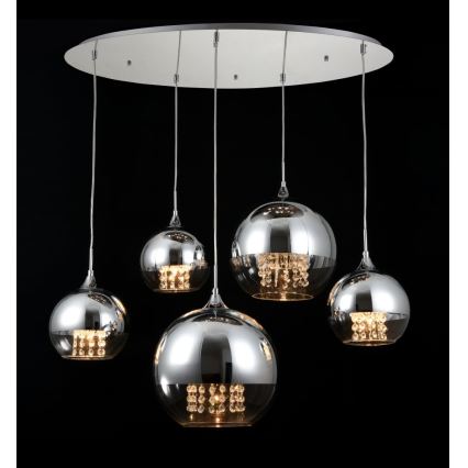 Maytoni P140-PL-170-5-N - Lámpara colgante FERMI 5xE27/60W/230V cromo brillante