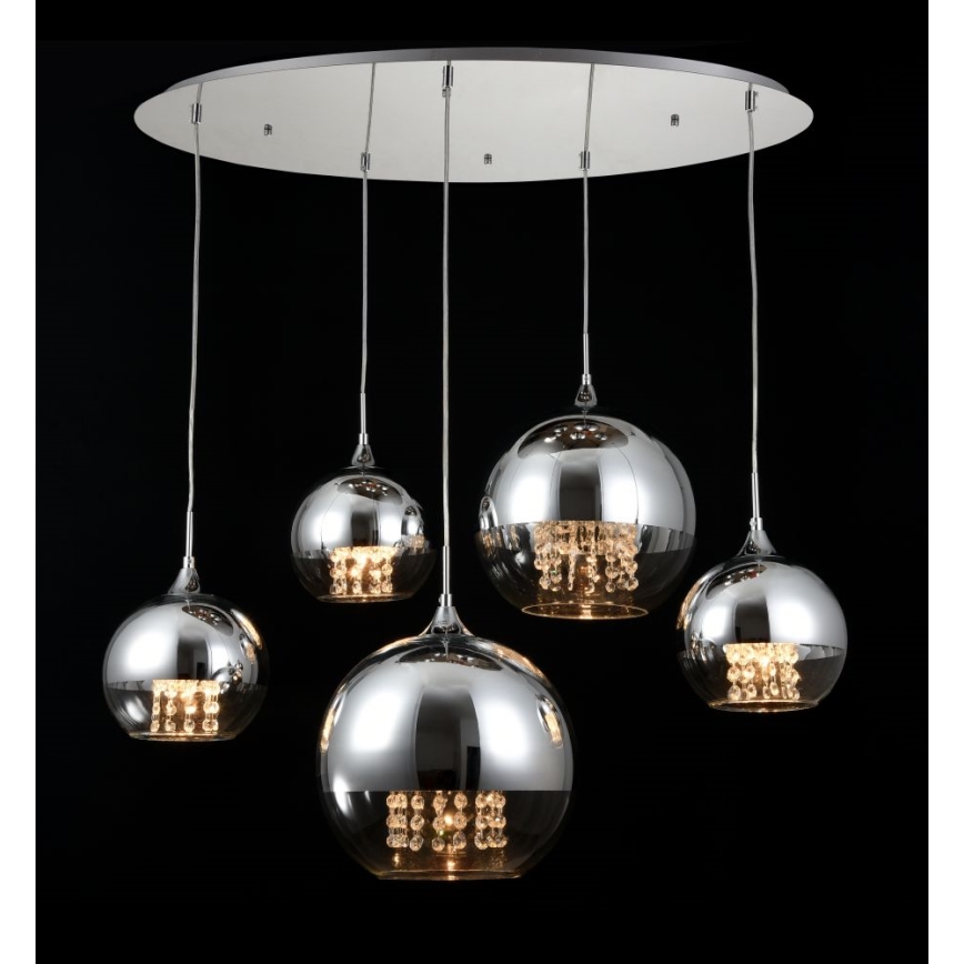 Maytoni P140-PL-170-5-N - Lámpara colgante FERMI 5xE27/60W/230V cromo brillante