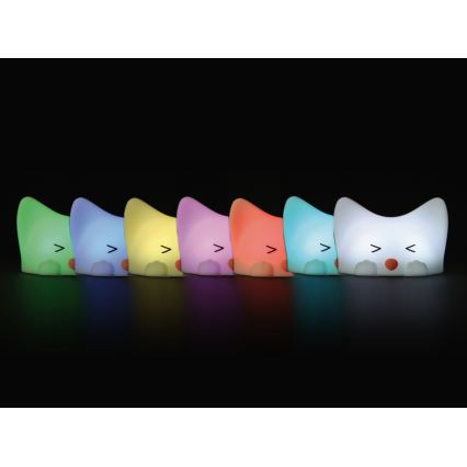 MegaLight - Lámpara infantil táctil LED RGB regulable y recargable CATTY CAT LED/5V
