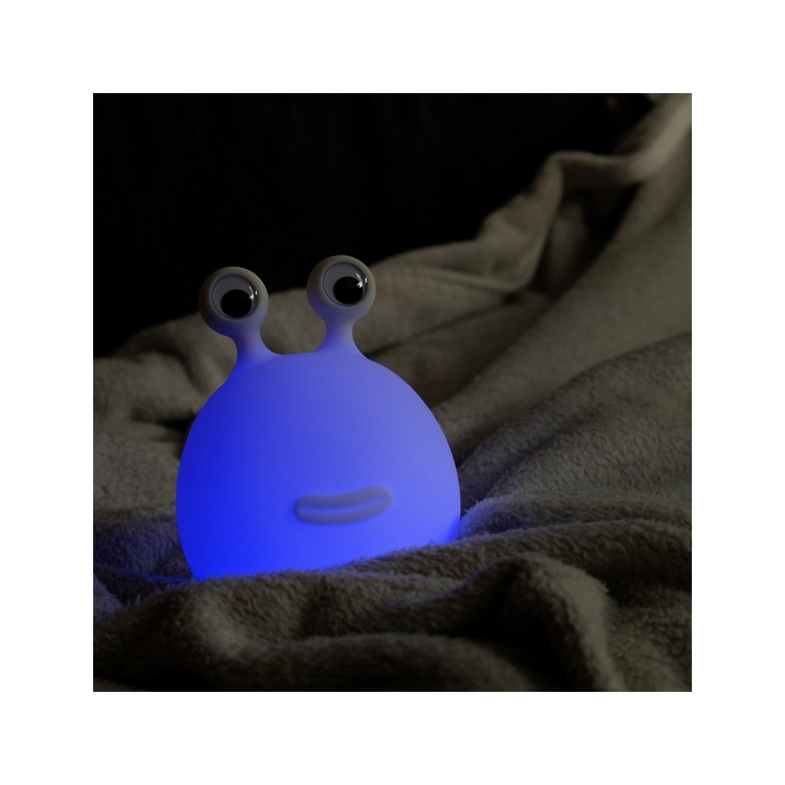 MegaLight - Lámpara infantil táctil LED RGB regulable y recargable MOMO MOON LED/5V