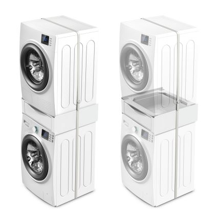 Meliconi 656112 - Módulo intermedio para lavadora y secadora con cajón extraíble de 28 l, blanco