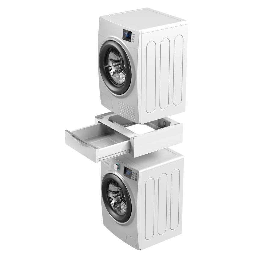 Meliconi 656112 - Módulo intermedio para lavadora y secadora con cajón extraíble de 28 l, blanco