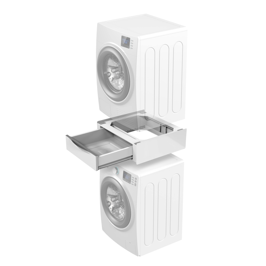 Meliconi 656112 - Módulo intermedio para lavadora y secadora con cajón extraíble de 28 l, blanco