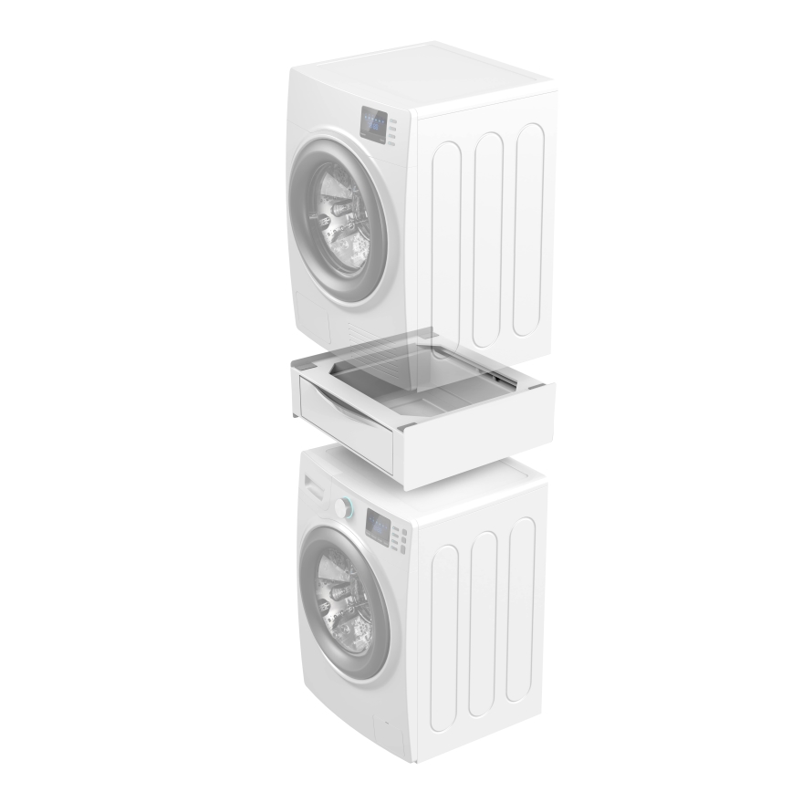 Meliconi 656112 - Módulo intermedio para lavadora y secadora con cajón extraíble de 28 l, blanco