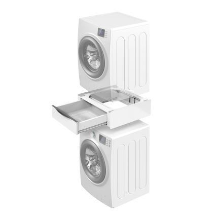 Meliconi 656112 - Módulo intermedio para lavadora y secadora con cajón extraíble de 28 l, blanco