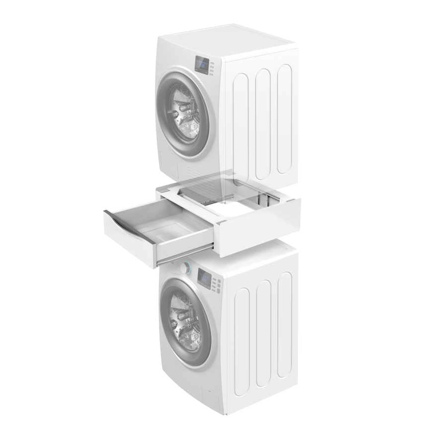 Meliconi 656112 - Módulo intermedio para lavadora y secadora con cajón extraíble de 28 l, blanco